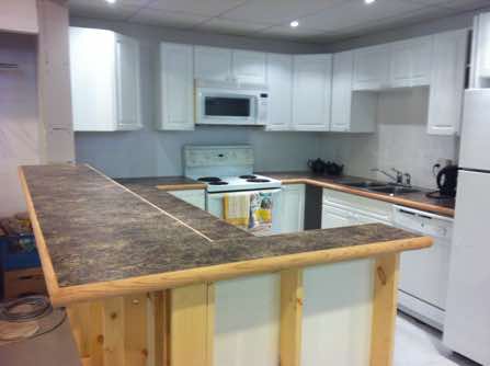 The new kitchen! Designed for a dual pirpose – a kitchen for ourselves and a serving counter for refreshments at our Shows.
